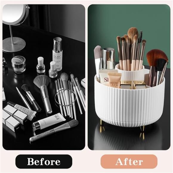 360° Rotate Makeup Brush Holder Organizer, Makeup Organizers Countertop, Makeup - Picture 6 of 8
